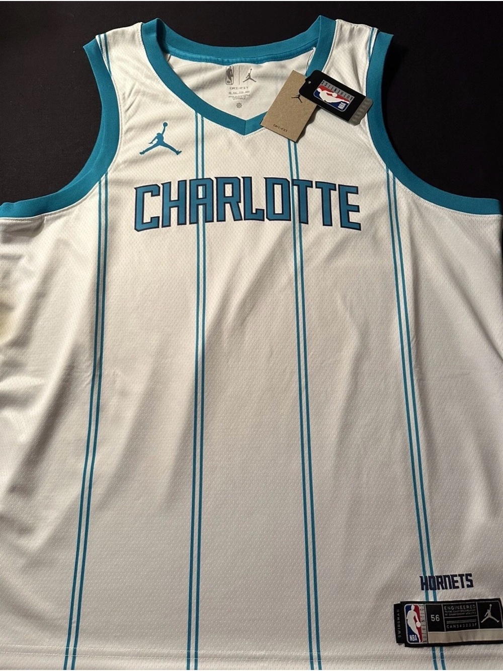 Nike/Jordan Charlotte Hornets Icon White & Teal Swingman Jersey XXL